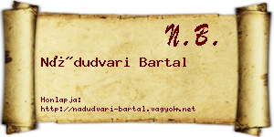Nádudvari Bartal névjegykártya